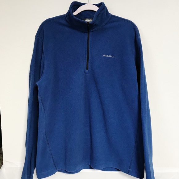 Eddie Bauer 1/4 Zip Polartec Blue Pullover Sz L